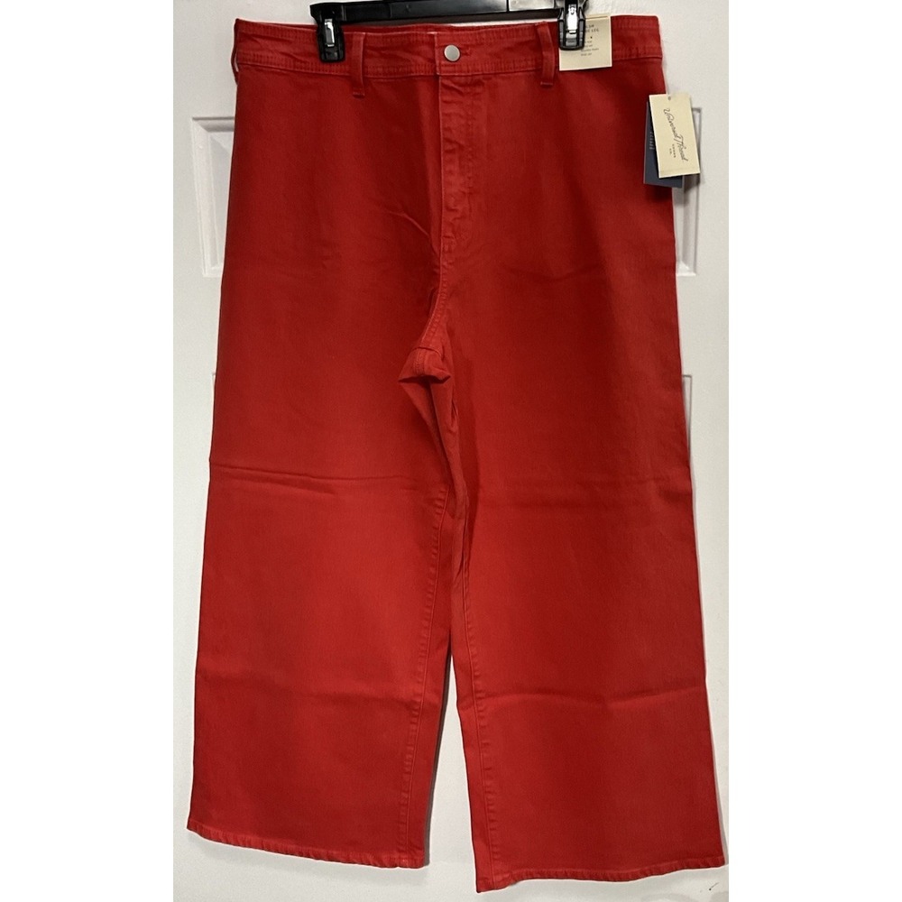 Universal Thread Sailor Wide Leg High Rise Relaxed Thigh Red Denim Women 16 Reg